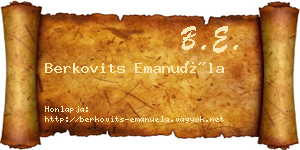 Berkovits Emanuéla névjegykártya